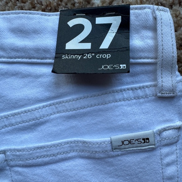 JOE'S JEANS NEW $188 White Mid-Rise Skinny Crop Jean Cut Hem Size 27 - Picture 6 of 6